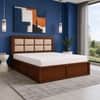 Eshaan Solid Wood Comfort Queen Bed Hydraulic Storage Provincial Teak Finish Mattress 60 x 78 Inches