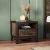 Masai Solid Wood Bedside Table in American Walnut Finish