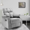 Helios Motorised Recliner Chair for with Rocking Revolving Premium Soft Suede Fabric 1 Seater Chair - Grey