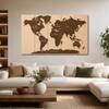 The Castle Decor World Map Wall Art Design 9 Wooden Framed 27x48 Inch