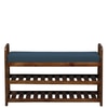 Lundeborg Solid Wood Shoe Rack with Seating in Walnut Brown finish