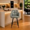 Doe Buck Luxury Faux Leather Counter Height Bar Stool in Sage Colour