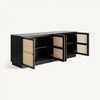Daisen Solid Mango Wood Sideboard with 4 Door in Black Finish