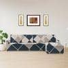 Right Aligned 3 Seater Right Aligned Chaise Navy Cubes Sofa Cover