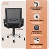 Crux Mid Back Mesh Office Chair in Black Color