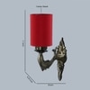 Devansh Metal Electric Wall Light in Antique Gold Colour with Red Shade Count of 1 Light