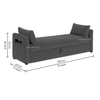 Jedlo Velvet 2 Seater Ottoman Bench with Storage  in Dark Grey  Color