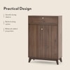 Webster 15 Pair Shoe Rack With Drawer in Classic Walnut Finish
