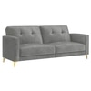 Novelle 3 Seater Velvet Sofa Cum Bed in Grey colour