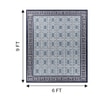 Jaipur Rugs Soft Greek Key Geometric Wool Dhurrie Rug White 6x9 ft