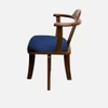 Vanilla Revolving Teak Wood Chair in Navy Blue Colour