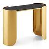 Belle Black Mirror and Metal Console Table in Gold finish