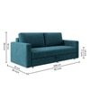 Alfon 3 Seater Velvet Pull Out Sofa Cum Bed with Storage In T Blue