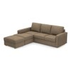 Apollo Sofa (Colour : Dune, Cushion : Hard, Back Type : Regular, Seating Capacity : Left Aligned 2 Seater + Left Aligned Chaise + Ottoman)