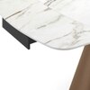 Aeris Ceramic 6 To 8 Seater Extendable Dining Table With 6  Bren Dining Chairs (Finish : Gilded White, Chair Colour : Auburn)