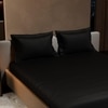 Stoa Paris 300TC UltrSatin Super King Bedsheet Set Satin Super Midnight Black