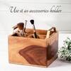 Inseparables Teak Wood Cutlery Holder Gold
