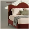 Solara Wave Luxe King Size Bed in velvet With Oak wood Frame & Hydraulic Storage