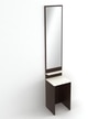 BLUEWUD Alesti Engineered Wood Slim Dressing Table Full Length Rectangular Wall Mount Mirror With Utility Shelf (Wenge & White)