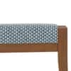 Ibha Solid Wood Entryway Bench In Amber Walnut Finish with Indigo Crest Colour