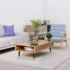 Hexa Engineered Wood Coffee Table With Metal Legs In Giant Wood