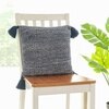 Moss Knit Navy  And Natural Cotton Cushion Cover 16X16 Inches