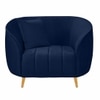 Nero Velvet 1 Seater Sofa in Navy Blue Colour