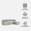 Zenliving Wood Left Aligned 3-Seater With Upholstery Non Storage Sofa In White Colour