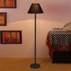Vihaan Black Fabric Shade Floor Lamp with Black Iron Base