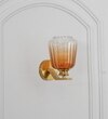 Brinley Single Light Wall Fitting In Brass  Finish Metal With Amber Glass