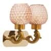 Plantation Dual Light Glass and Metal Wall Light