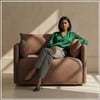 Cozychic Wood 1 Seater With Upholstery Non Storage Sofa In Red Colour