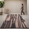 Handmade Wool Area Rug Modern Abstract Brown Charcoal 9 x 12 Feet Carpet
