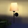 Devansh Metal Electric Wall Light in Black Colour with off-white Shade Count of 1 Light