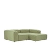 Elegantedge Wood Left Aligned 2-Seater With Upholstery Non Storage Sofa In Green Colour