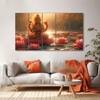 The Castle Decor Goddess Laxmi Wall Painting Wooden Framed 27x48 Inch (Style 11)
