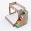 Pattern Dreams Bunk Bed  6X5 (Drawers On Wheels) In Oak & Teal Colour