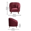 Nilo Velvet 1 Seater Sofa in Maroon Colour
