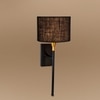 Devansh Metal Electric Wall Light in Black Colour with Black Shade Count of 1 Light