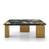 Emory Coffee Table In Portoro Black Cultured Marble and Legs in Gold Finish