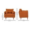 Arihana Boucle Fabric Arm Chair in Orange Colour