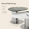 Oaklen Metal Coffee Table In Panda Black And White Marble And Chrome Base Finish