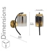 Verona Single Light Wall Fitting In Black And Brass Finish Metal With Dual Tone Smoke Glass