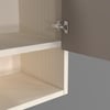 2 Door Mirror Glossy Triple Layered Uv Resistant Handless Cabinet  In Mocha Finish