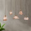Larmes 5 Light Gold Glass and Metal Chandelier