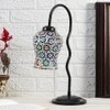 Multicolor Mosaic Glass Zig Zag Curvy Table lamp with Iron Base (EN11)