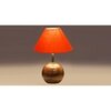 Orange cotton with Natural Wood Table Lamp
