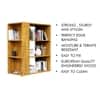Hexa Engineered Wood Bookshelf Multipurpose Storage Rack in Giant Wood Colour