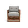 Raymond Wooden Sofa - Teak Finish (Vapour Grey) (Finish : teak; Custom Set - Sofas : 0001; Standard Set - Sofas : none; Sofa Material : fabric; Sofa Size : regular; Sofa Type : regular; Colour : vapour grey)