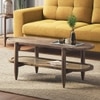 Tora XL Solid Wood And Cane With Glass Coffee Table In Danish Walnut Finish